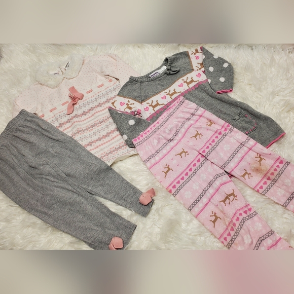 Blueberi Boulevard Pink and Gray Kids Matching Set - Picture 2 of 5